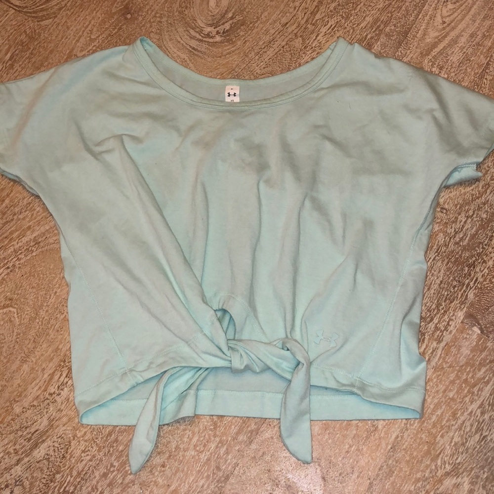 Under Armour blue crop top tie waist XS